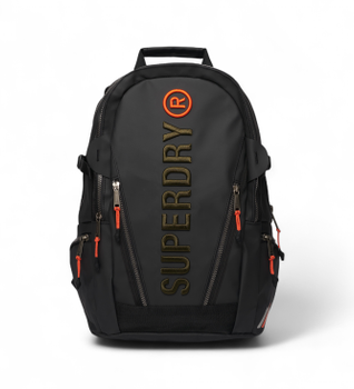 Superdry para mujer. W9110391A Mochila de lona con bordado negro (OSFA), Casual, Poliéster