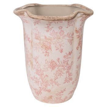 Florero Ondulado Porcelana Beige/rosa