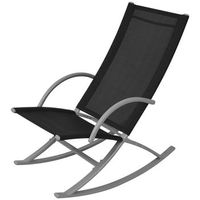 pack 2 uds sillas mecedoras de jardin  silla de exterior  sillon acero y textilene negro