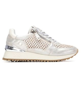 Xti para mujer. 14519402-PLATA Zapatillas 145194 plateado (40), Negro, Plano, Cremallera, Casual