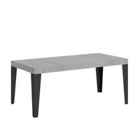 mesa extensible 90x90246 cm flame premium estructura de cemento antracita