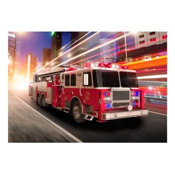 Papel Pintado 3d - Camión De Bomberos (250x175 Cm)