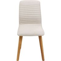 silla con pata de madera y tela crema