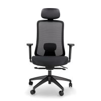 spacio ardena silla ergonomica de malla con cabezal negra
