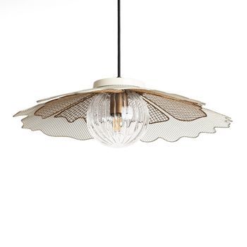 Lámpara Colgante Metal Cristal Pianella  Iluzzia Blanco