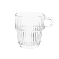 taza de vidrio transparente