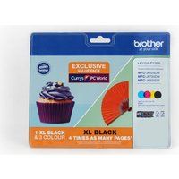 brother lc123lc129xl cyan magenta yellow  black ink cartridges - multipack cyan