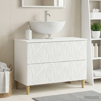 Vidaxl Mueble De Lavabo Para Baño Delft Blanco 82 X 41 X 59 Cm