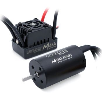 Motor sin escobillas impermeable SURPASS HOBBY M2845/M540 todo negro con ESC impermeable M45A con conector 4.0 adecuado
