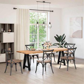 Patas De Mesa De Centro Forma A 2 Uds | Patas Para Mesa Acero Negro 50x(72-73) Cm