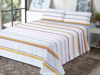 Juego completo de sábanas xàbia dhestia home rayas multicolor