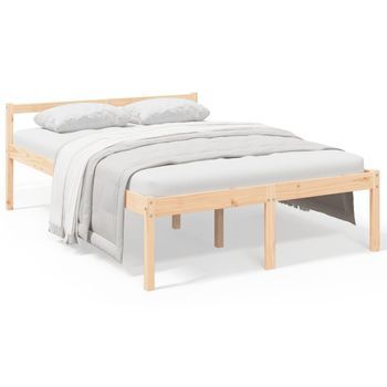 Cama Senior Sin Colchón Madera Maciza De Pino 120x200 Cm Vidaxl
