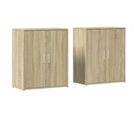 vidaxl aparador de madera de ingenieria 2 uds roble sonoma 60x31x70 cm