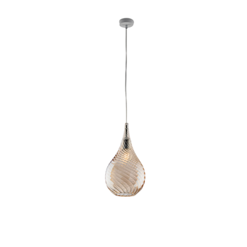 Lámpara Colgante Pluvia De Hierro Con Cristal Pyrex Ámbar 1 Luz 142 Ø20 Bl264-s1-am