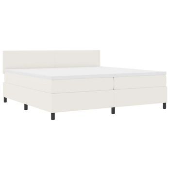 Cama Tipo Box Spring Crema Y 200 X 200 Cm Tela De Pana Vidaxl