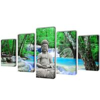 set decorativo de lienzos para la pared modelo buda 200 x 100 cm vidaxl