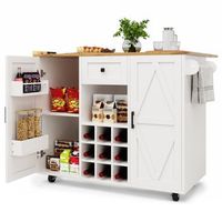 isla de cocina blanca con mesa extensible y 5 ruedas 1 cajon y botellero 1375x65x956cm mdf y metal blanco