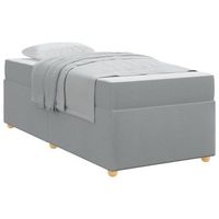 estructura de cama con colchon gris claro 100 x 200 cm tela