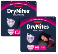 huggies drynites panales de noche nina talla 8-13 30-48 kg 2x9 uds