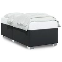 cama individual  cama de adulto  estructura de cama sin colchon cuero sintetico negro 90x200 cm