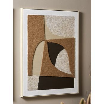 Cuadro Abst. Dif Texturas Arena/tejido/pint.82x4x102cm