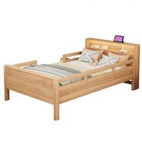 cama infantil de madera 90x200 cama para ninos con luz led y puertos usb pino color madera
