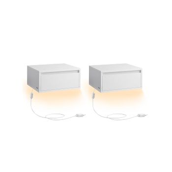 Mesita de Noche Colgante Luz Estante de Pared con Cajón