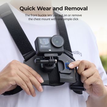 Soporte de Pecho SmallRig para DJI Osmo Action 6 / Nano para Cámaras de Acción con Soporte Estándar de Dos Puntas con Adaptador de Liberación Rápida