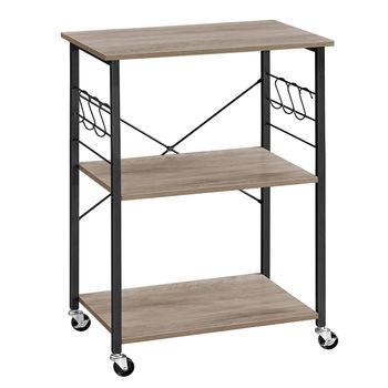 Carro Estantería Para Microondas De 3 Niveles Cocina Aglomerado - Gris