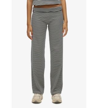 Superdry para mujer. W7011309A Pantalón Fold marino (L), Casual, Algodón