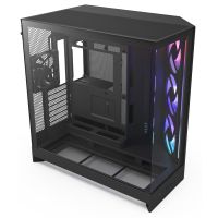torre nzxt h9 flow rgb ventana lateral vidrio templado atxeatx iluminacion negra