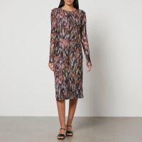 ps paul smith printed mesh midi dress - l