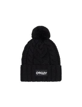 Gorro de Snow Oakley Harper Pom Mujer Negro/Blanco Logo