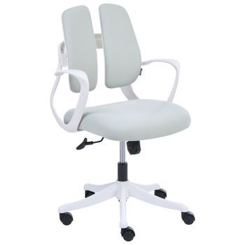 Silla De Oficina Giratoria Moderna Tapizada Con Respaldo Reclinable Regulación De Altura Y Reposabrazos Gris Claro Orivo