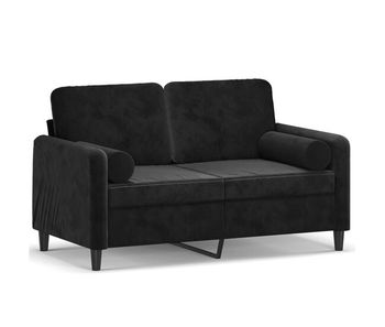 Vidaxl sofá de 2 plazas con cojines terciopelo negro 120 cm