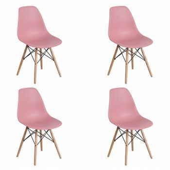 Pack 4 Sillas Nórdicas Rosa Estilo Escandinavo
