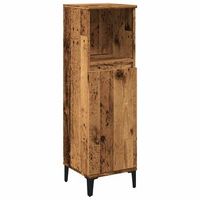 mueble de bano  armario de bano madera de ingenieria envejecida 30x30x100 cm