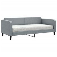 sofa cama  cama para adultos con colchon tela gris claro 90x190 cm