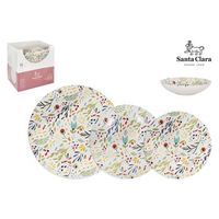 vajilla completa 12 piezas ceramica stoneware redonda para 4 personas vajilla julia diseno floral apta