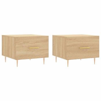 Pack 2 Uds Mesas De Centro，mesa Auxiliar，mesa De Café Madera Ingeniería Roble Sonoma 50x50x40cm
