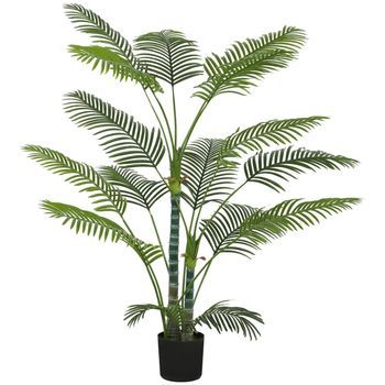 Palmera Artificial Uv Con 16 Hojas Y Maceta Para Interior/exterior