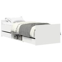 cama individual  cama para adultos  estructura de cama con cabecero piecero blanca 100x200 cm