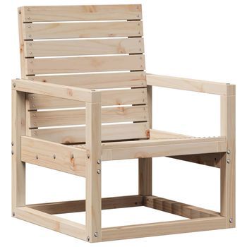 Silla De Jardín | Silla De Exterior | Sillón Madera Maciza De Pino 57,5x63x76 Cm