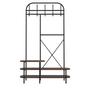 Vestidor estilo industrial en madera y acero marrón