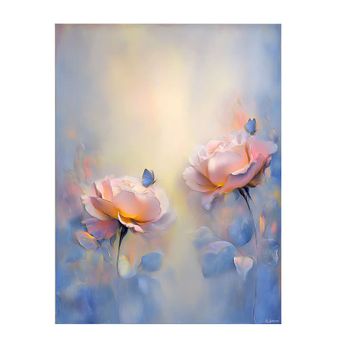 Cuadro con rosas y mariposas en pvc  multicolor 60x80 cm