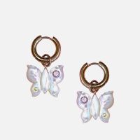 notte farfalla glow mother of pearl gold-plated earrings
