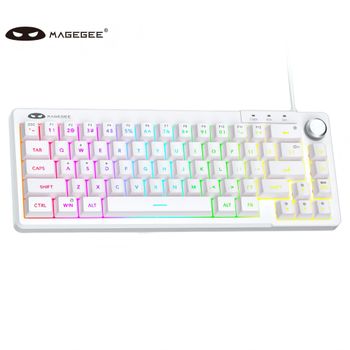 Teclado de Membrana MageGee TS68 Mini 60%, Retroiluminación RGB, 66 Teclas, Perfil OEM, Diseño Ergonómico para Juegos/Oficina