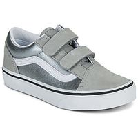 vans zapatillas old skool v metallic silver para nina
