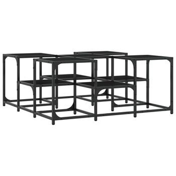 Mesa De Centro，mesa Auxiliar，mesa De Café Madera De Ingeniería Negro 91x91x40 Cm