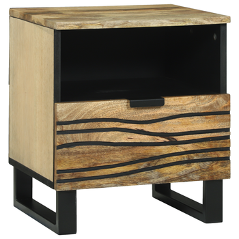 Pack 2 Uds Gabinetes De Noche | Mesilla De Noche | Cabinete De Noche 40x33x46 Cm De Madera Maciza De Mango Cfw76219